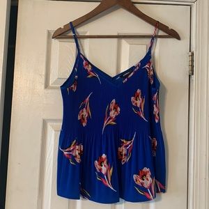 Blue floral tank top
